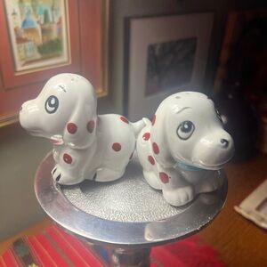 Vintage Spotted Puppy Salt & Pepper Shakers Set